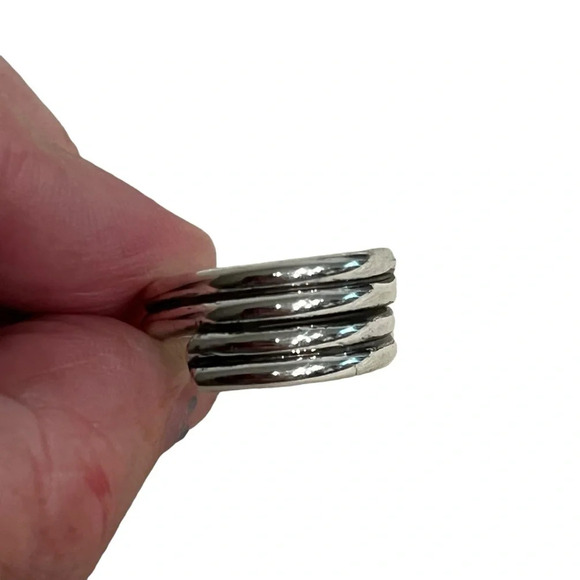 Southwestern Mexican Sterling 925 Silver Wrap Ring Wrap Band Marked Size 6.5 - Picture 2 of 12